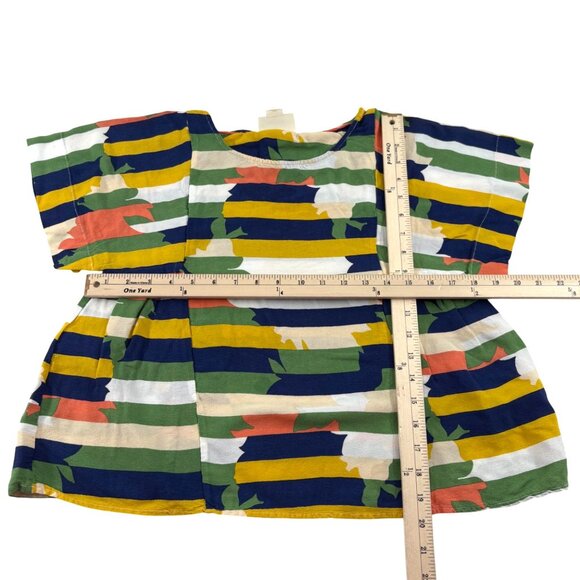 Maeve Anthropologie Colorful XS Viscose Striped Pattern Short Sleeve Top - Picture 4 of 6